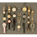 A collection of vintage wrist and pocket watches, including Texas instruments, digital etc (22).