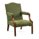 A Gainsborough style armchair, with arched back,