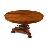 A William IV rosewood circular breakfast table,
