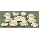 A Royal Crown Derby "Derby Posies" six place tea set, comprising 6 cups, 6 saucers, side plates,