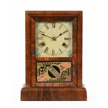 An American rosewood cased spring driven two train mantle clock. Height 34 cm, width 25 cm.