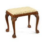 A Queen Anne style walnut stool,