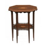 An Edwardian inlaid rosewood octagonal occasional table,