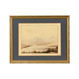 Mid 19th century, "Head of Windermere", watercolour and ink, inscribed with title and initials L.H.