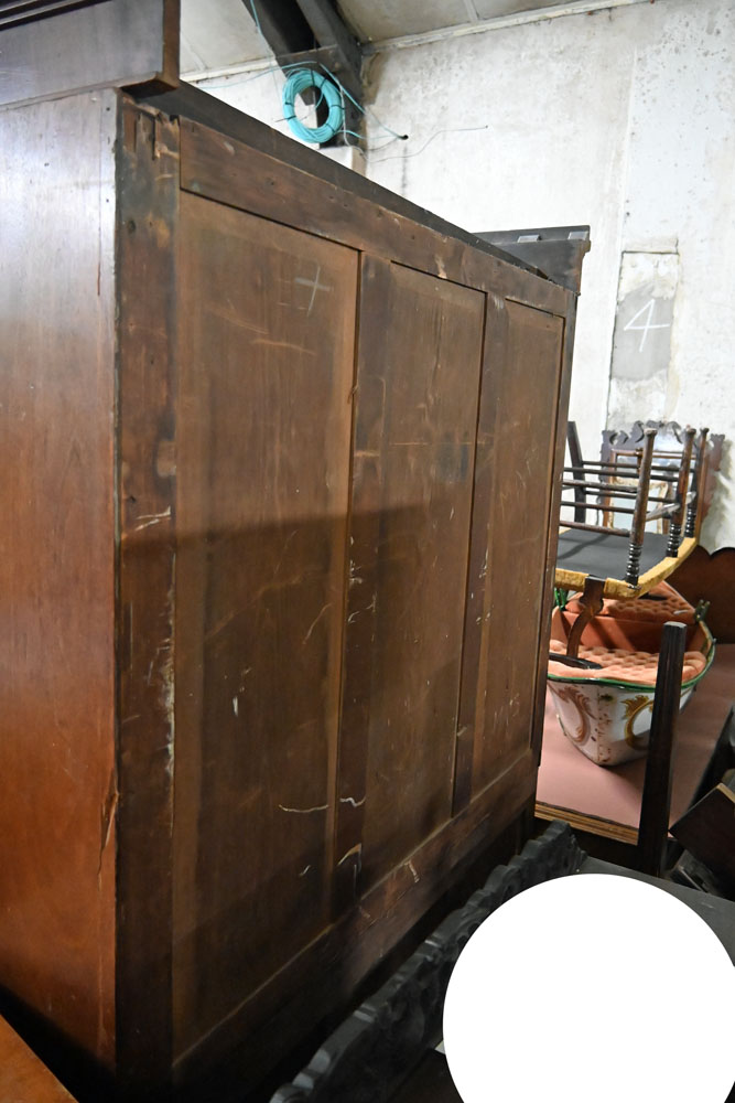 A William IV mahogany linen press with moulded cornice above a pair of panelled doors opening to - Image 12 of 12