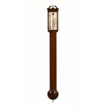 A 20th century mahogany stick barometer,