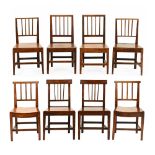 A Harlequin set of eight country dining chairs,