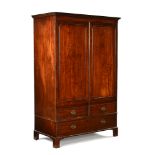 A George III mahogany wardrobe,