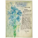 Percy Kelly (1918-1993), "Blue Flowers", inscribed 22nd November 1983, signed, watercolour.