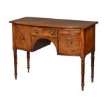 A late Georgian mahogany bowfronted dressing table,