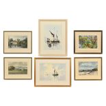 A collection of watercolours,