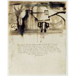 Percy Kelly (1918-1993), "Farmhouse", inscribed 1967, signed, watercolour. 26.5 cm x 20.