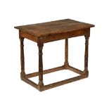 An antique oak rectangular side table,