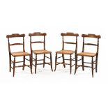 A set of four Regency mahogany bedroom chairs.
