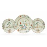 A collection of three Chinese porcelain plates Qianlong,