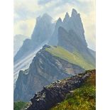 Arthur T Blamires (born 1930), "The Geisle Gruppe, Italian Dolomites near Selva",
