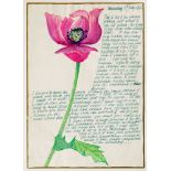 Percy Kelly (1918-1993), "Garden Poppy Losing Petals", inscribed 11th July 1990, watercolour. 29.