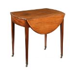 A 19th century mahogany satinwood banded Pembroke table,