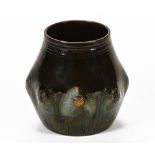 A Linthorpe brown glazed pot, 10 cm high.