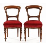 A pair of Victorian mahogany side chairs,