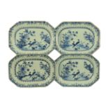 A set of four 18th century Chinese export ware rectangular dishes, circa 1760,