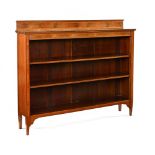 An Edwardian inlaid mahogany low bookcase,