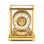 A Jaeger le Coultre Atmos mantle clock, with 12 cm dial and skeletonised movement,