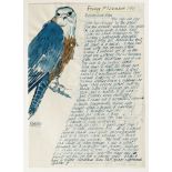 Percy Kelly (1918-1993), "Merlin", inscribed 1st November 1991, watercolour. 29.