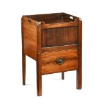 A George III mahogany bedside commode cabinet,