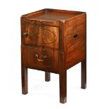 A Georgian mahogany commode bedside cabinet,