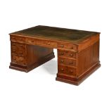 A Victorian mahogany partners desk,