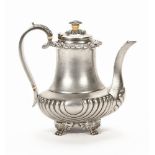 A William IV silver teapot, London 1833, makers John Lias & Sons,