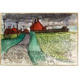 Percy Kelly (1918-1993), "Village Council Houses Norfolk", inscribed 1st February 1984, signed,