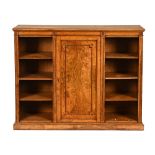 A Victorian walnut open bookcase,