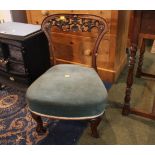 Victorian carved back low occasional chair