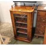 Walnut veneered glazed serving cabinet, 51 cm wide, 38 cm deep,