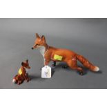 Two Beswick fox figures