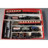 Box of Trix twin railway locomotive engines and carriages