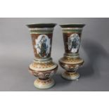 Pair of Mettlach German pottery vases,