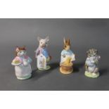 Four Beswick Beatrix Potter figures including Miss Muppet and Cecily Parsley