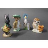 Four Beswick Beatrix Potter figures including Jemima Puddle Duck,