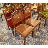 Two pairs of carved back dining chairs