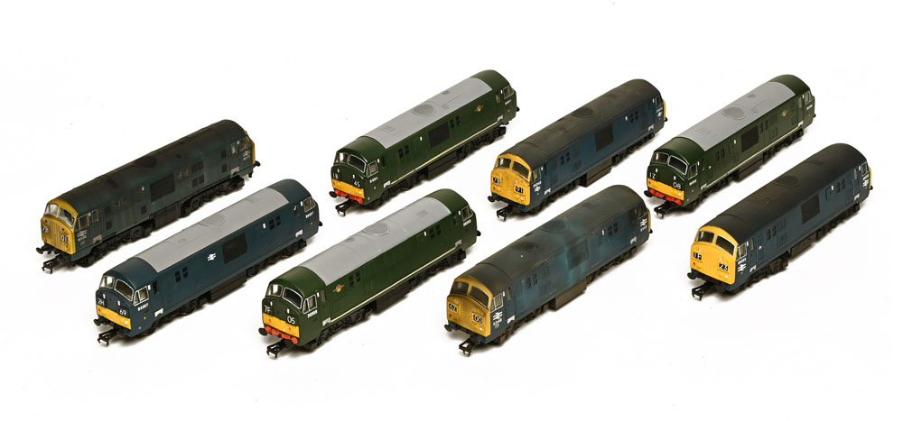 Box of 8 Bachmann 00 gauge diesel locomotives,