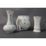 Three Belleek vases