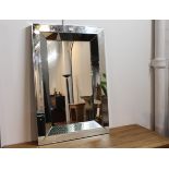 Rectangular mirror with recessed centre 60 cm x 90 cm