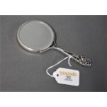 Miniature white metal mirror with embossed back