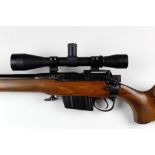 A Lee Enfield target rifle, fitted with a Chordal barrel, cal 7.