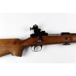 Ea, Brica De Itajuba Brazil 7.62 mm target rifle, fitted with Parker Hale peep sights. Serial No.
