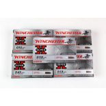 Five boxes (100) Winchester Super X 243 Winchester 80 grain rifle cartridges, jacketed soft point.