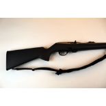 A Remington Model 597 cal 22 LR semi automatic rifle, with screw cut barrel and synthetic stock,